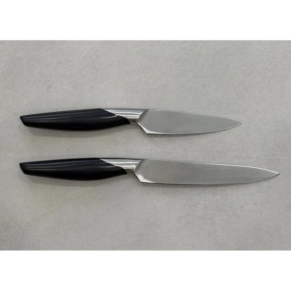 AMSZL Dolphin 2-Piece Stainless Steel Utility & Fruit Knife Set Black Handle